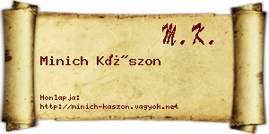Minich Kászon névjegykártya